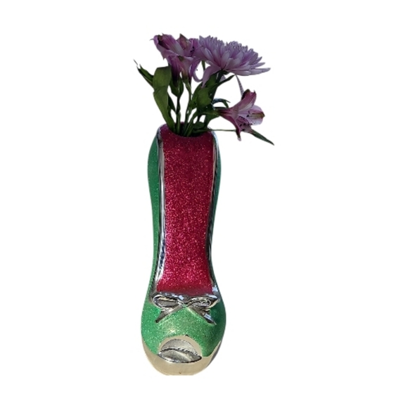Unknown Other - Green and Pink Glitter Women's Shoe Vase